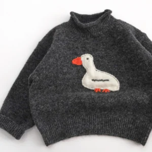 Duck Embroidery Knit Pullover