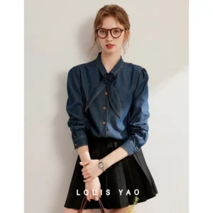 Denim Rose blouse