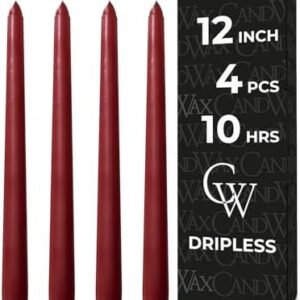 Burgundy Taper Candles